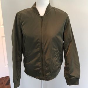 Who What Wear olive green bomber jacket